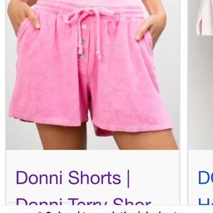 Donni, terry cloth pink shorts in xs